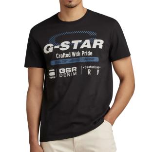 T-shirt Noir Homme G-Star Raw Old Skool pas cher