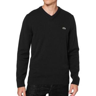 Pull Noir Homme Lacoste Tricot AH1952 pas cher