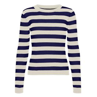 Pull Beige/Bleu Femme Vero Moda Chili pas cher