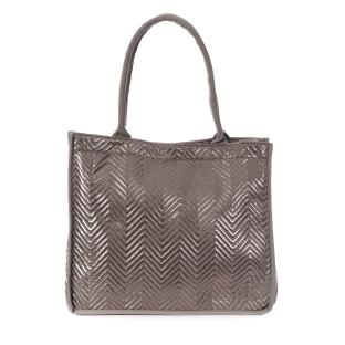 Sac Caba Fourre tout Gris Métallique Stella Green Matelasse Chevron 3 pas cher