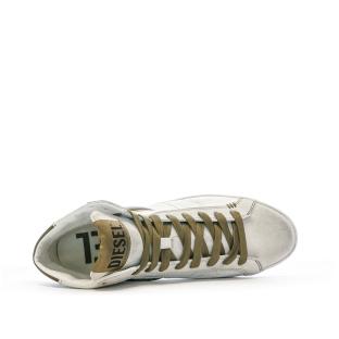 Baskets Blanches/Kaki Homme Diesel S-leroji vue 4