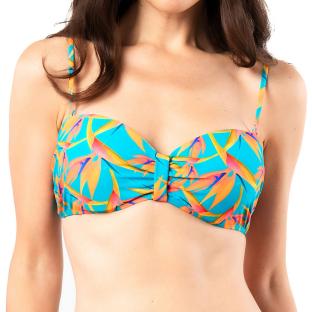 Haut de Bikini Bandeau à motifs Turquoise Femme Sun Project 2831 pas cher