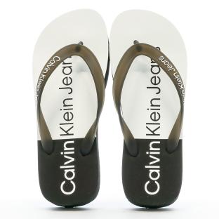 Tongs Compensée Blanc/Noir Femme Calvin Klein Jeans Beach Sandal vue 3