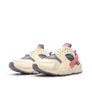 Baskets Blanches/Violettes/Rose Femme Nike Huarache vue 6