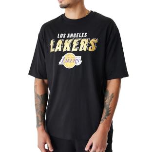 T-shirt Noir Homme New Era Team Script Los Angeles Lakers pas cher