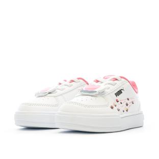 Baskets Blanches/Roses Fille Puma Caven Small vue 6
