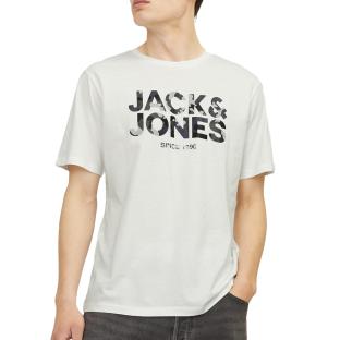 T-shirt Blanc/Noir Homme Jack & Jones James pas cher