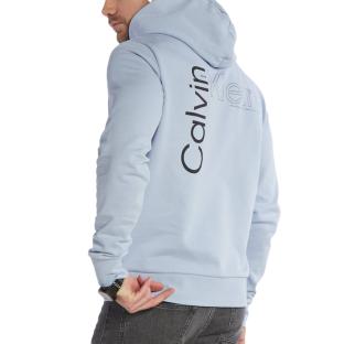 Sweat à Capuche Bleu Homme Calvin Klein Jeans Angled vue 2