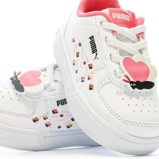Baskets Blanches/Roses Fille Puma Caven Small vue 7