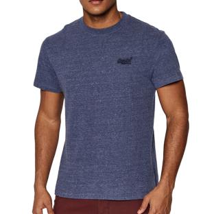 T-shirt Bleu Foncé Homme Superdry Vintage Logo pas cher