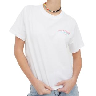 T-shirt Blanc Femme Tommy Hilfiger Boxy pas cher