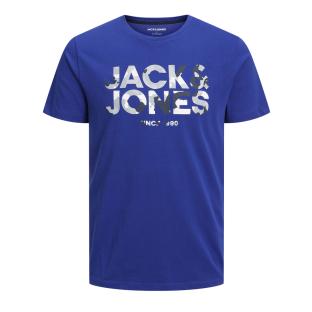 T-shirt Bleu Homme Jack & Jones James pas cher