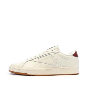 Baskets Blanches/Bordeaux Homme Reebok Club Grounds pas cher