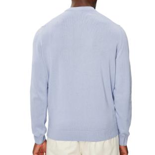 Pull Bleu Clair Homme Lacoste Organic Cotton Crew vue 2