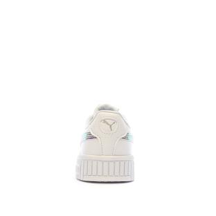 Baskets Blanche Fille Puma Carina 2.0 Holo vue 3