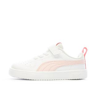 Baskets Blanche/Rose Fille Puma Rickie pas cher