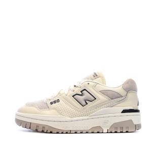 Baskets Blanches/Gris Femme New Balance 550 pas cher