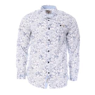 Chemise Blanche/Marine Homme American People Calo pas cher