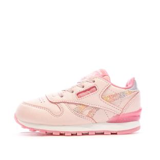 Baskets Rose Fille Reebok Classic Leather pas cher