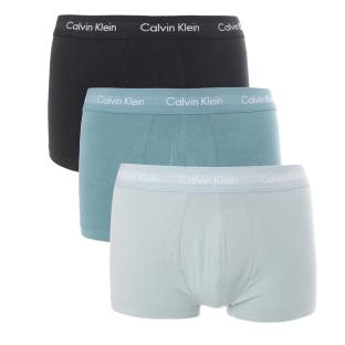 X3 Boxers Gris/Bleu/Noir Calvin Klein Jeans Rise Trunk 3 pas cher