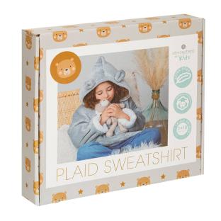 Sweat Plaid Gris Enfant Atmosphera Ours 3-10 Ans pas cher