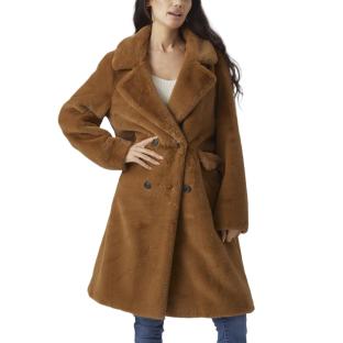 Manteau en Fausse Fourrure Marron Femme Vero Moda Fake Fur Coat pas cher