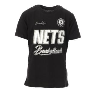 T-shirt Noir Chiné Garçon NBA Track BROOKLYN NETS pas cher