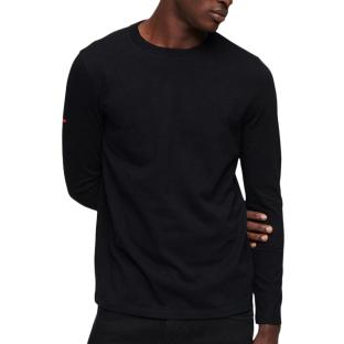 T-shirt Manches Longues Noir Homme SUPERDRY Sleeve Jersey Crew pas cher