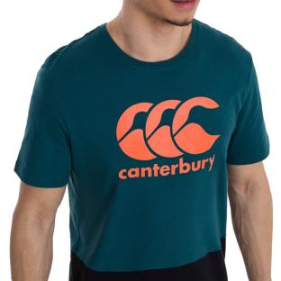 T-shirt Bleu/Orange Homme Canterbury Col Block vue 2