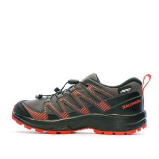 Baskets Grise/Rouge Garçon Junior Salomon Xa Pro V8 pas cher