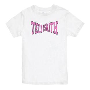 T-shirt Blanc/Rose Fille Teddy Smith Tefa pas cher