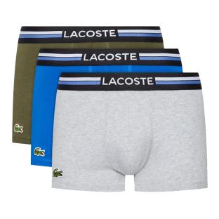 x3 Boxers Noir/Gris/Bleu Homme Lacoste 5H3386 pas cher