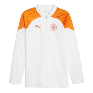 Manchester City Sweat 1/4 Blanc/Orange Homme Puma 2023/2024 pas cher