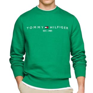Sweat Vert Homme Tommy Hilfiger Blend Logo pas cher