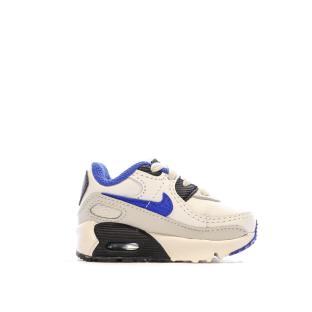 Baskets Blanches/Noires/Bleu Garçon Nike Air Max 90 vue 2