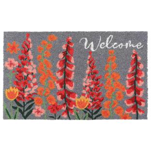 Tapis Extérieur Gris/Rose Luance 45x75cm Welcome pas cher