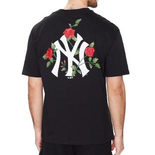 T-shirt Noir Homme New Era Floral vue 2