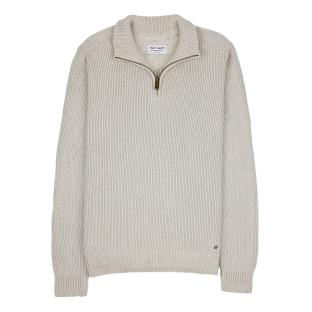 Pull 1/2 Zip Beige Homme Teddy Smith Pharcour pas cher