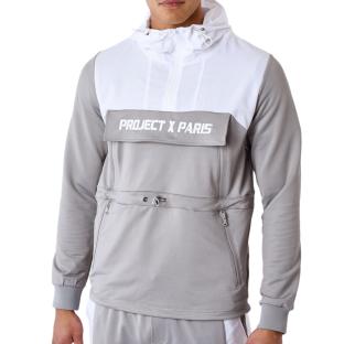 Sweat à Capuche Blanc/Gris Homme Project X Paris Bicolore pas cher