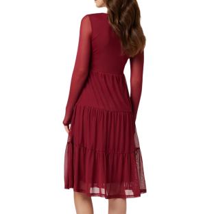 Robe Rouge Femme Vila Volettis Mesi vue 2