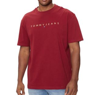 T-shirt Rouge Homme Tommy Jeans Gold Linear pas cher