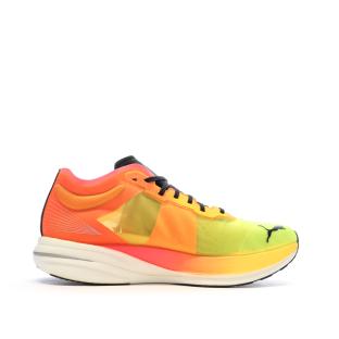 Chaussures de Running Jaune/Rose Homme Puma Deviate Nitro Elite Fireglow vue 2