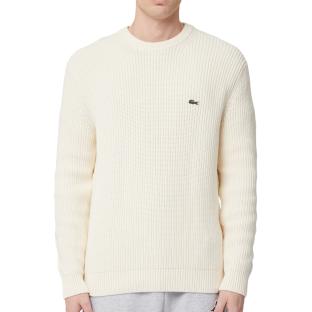 Pull Blanc Homme Lacoste Tricot AH0255 pas cher