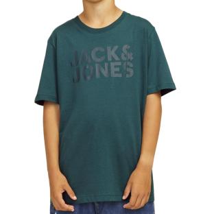 T-shirt Bleu Garçon Jack & Jones Logo TeeNVZ pas cher