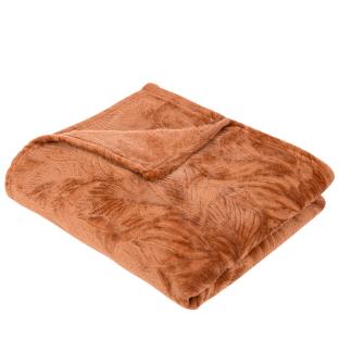 Plaid flanelle Marron Atmosphera 125x150 Roy pas cher