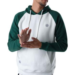 Sweat à capuche Blanc/Vert Homme Deeluxe Nether pas cher