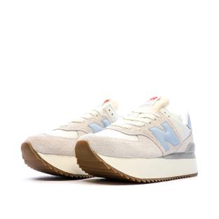 Baskets Compensé Beige/Bleu Femme New Balance 574 vue 6