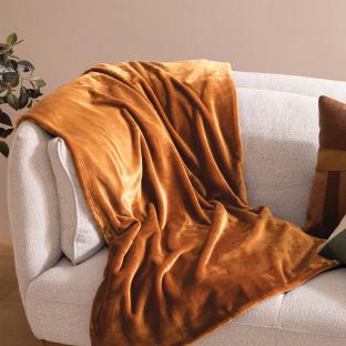 Plaid flanelle Marron Foncé Atmosphera 180x230 Cuddly vue 2