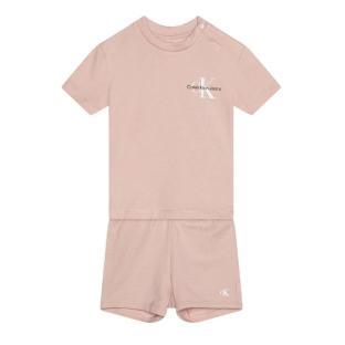 Ensemble Rose Bébé Garçon/Fille Calvin Klein Jeans Monogram pas cher