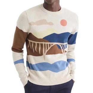 Pull Beige à Motifs Homme Dockers Crafted pas cher